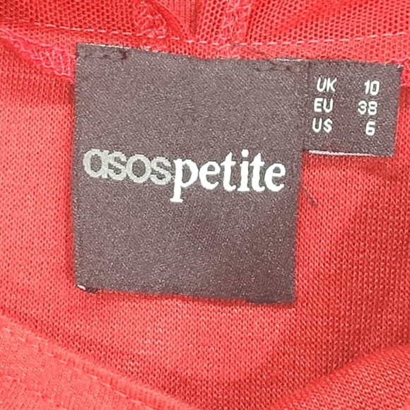 ASOS Embellished Bodycon Mesh Cutout Dress Petite size 6 Burgundy Stretch - Picture 7 of 11